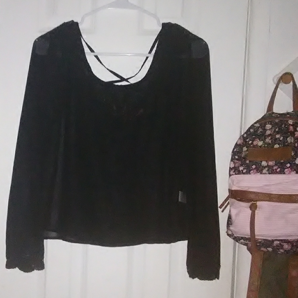 Sheer long black sleeve